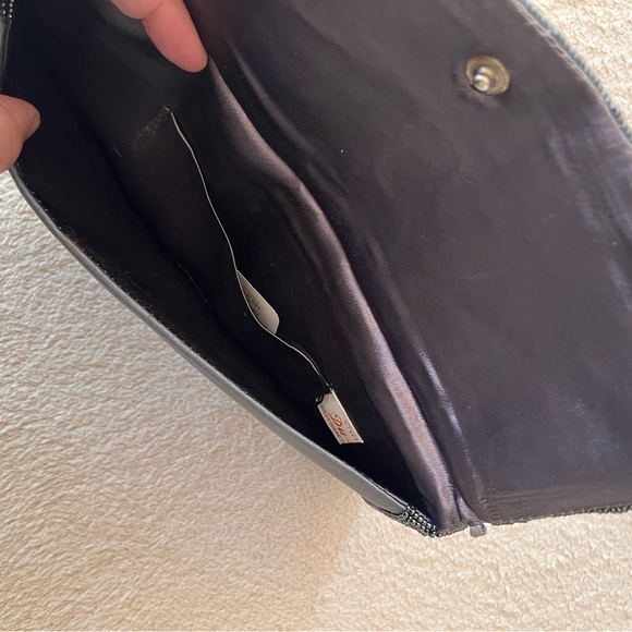 Vintage 1980s Du-Val Black Beaded Envelope Clutch - Picture 7 of 15